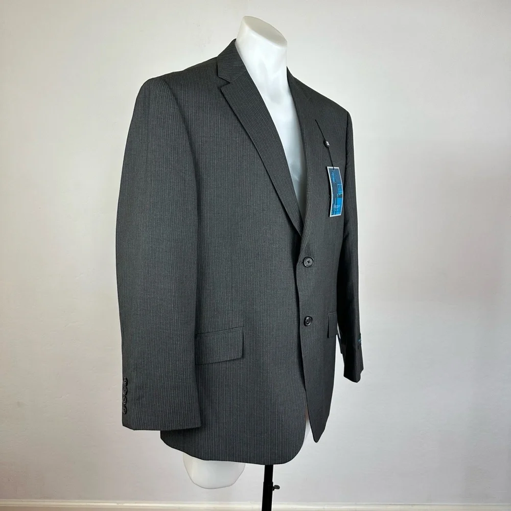 NWT Haggar Charcoal Pinstripe XXL Sport Jacket